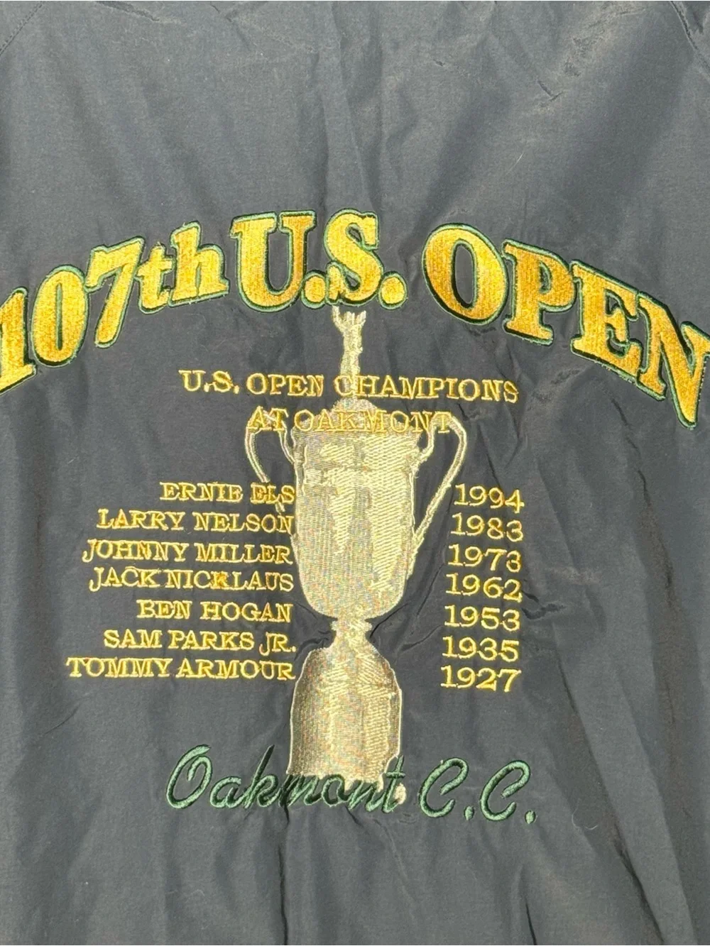 US Open Oakmont Blue Embroidered Zip Windbreaker Golf Jacket Men’s Large